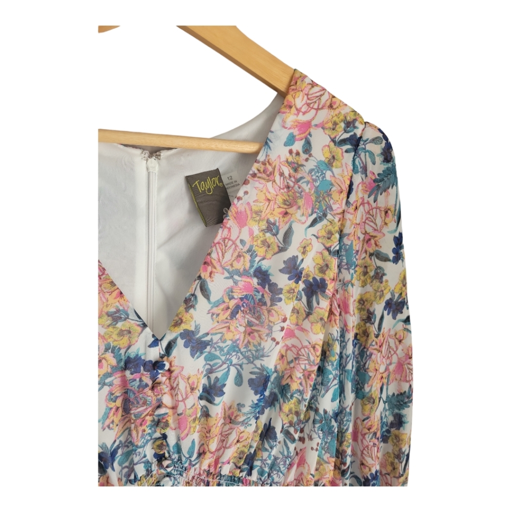 Taylor Floral Dress Fully Lined Size 12 - Picture 4 of 10